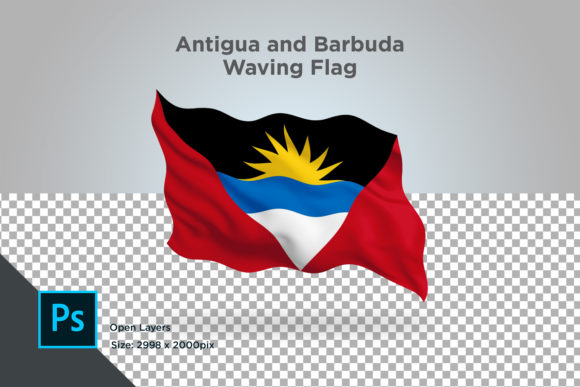 Antigua and Barbuda Waving Flag: A High-Quality Design Asset for Global Projects