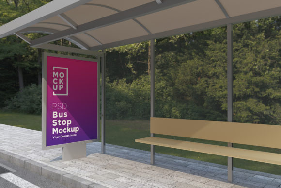 Bus Stop Bus Shelter Sign Mockup: A Practical Tool for Advertising Designers