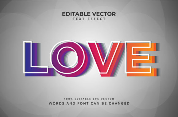 Editable Love Text Effect: Creative Design with Flexibility