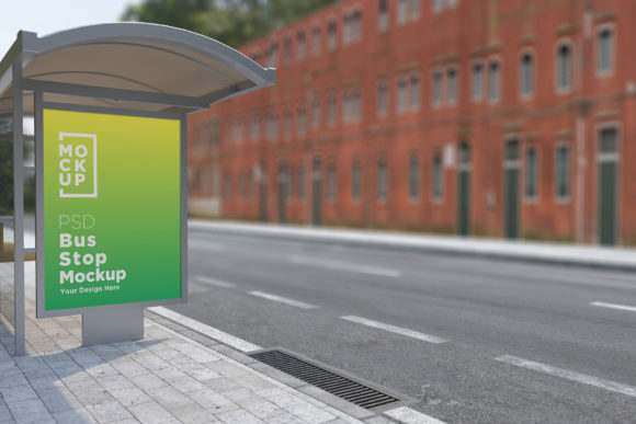 Enhancing Your Advertising Designs with a Bus Stop Billboard Mockup