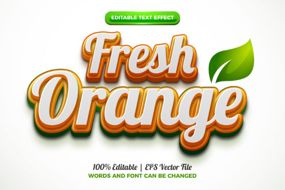 Fresh Orange: A Versatile and Editable 3D Text Effect for Creative Projects