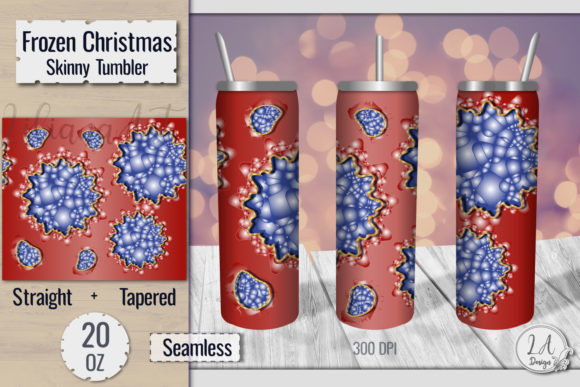Frozen Abstract Christmas Skinny Tumbler: A Unique Design for the Modern Holiday Season