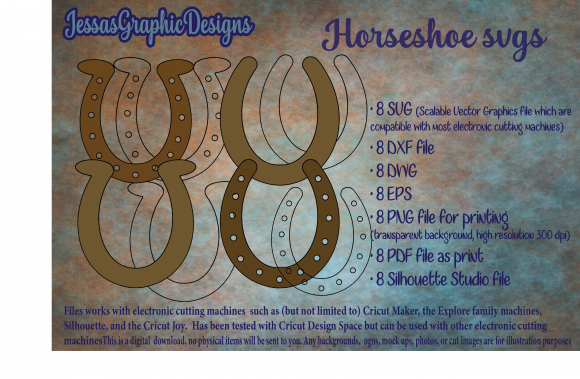 Horseshoes 8 Pack – A Versatile Digital Design Resource for Creative Projects