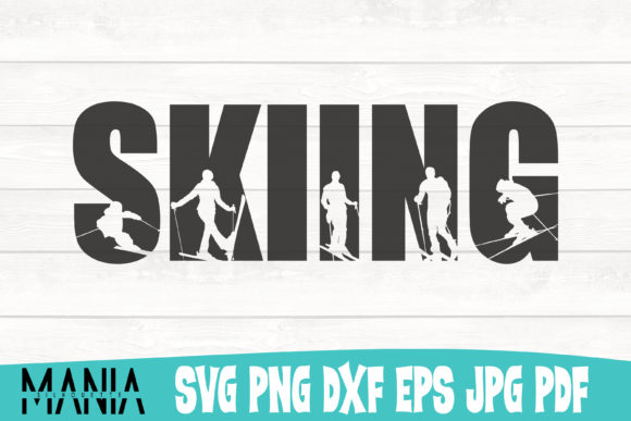 Skiing SVG Cut File Silhouette for Creative Projects